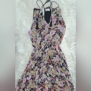 Melrose & Market Floral High‑Low Dress • Braided Straps • Tassel Tie • Size S 🌺